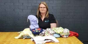 Cathy Costa with her Modern Cloth Nappies
